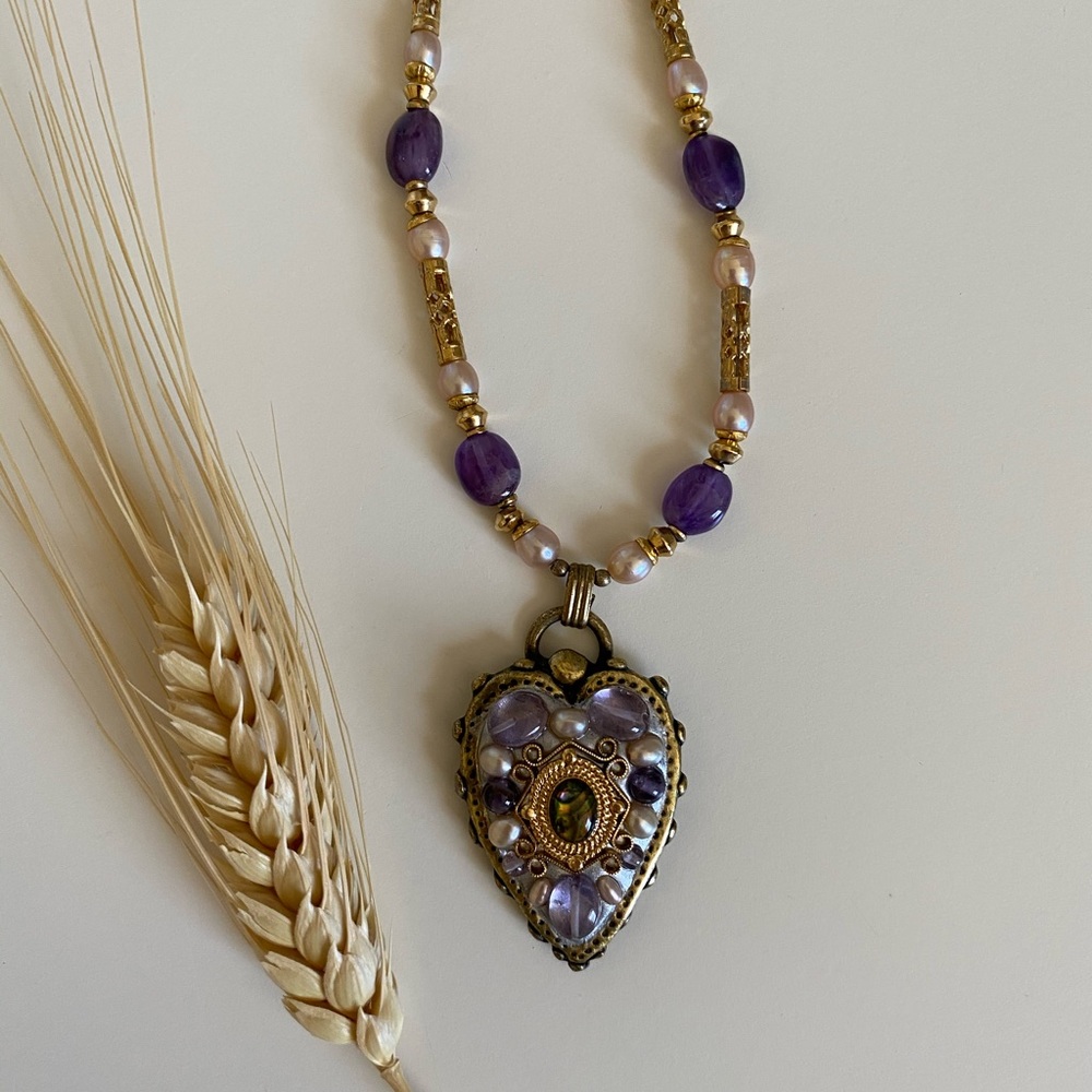 Stunning amethyst one of a kind necklace
